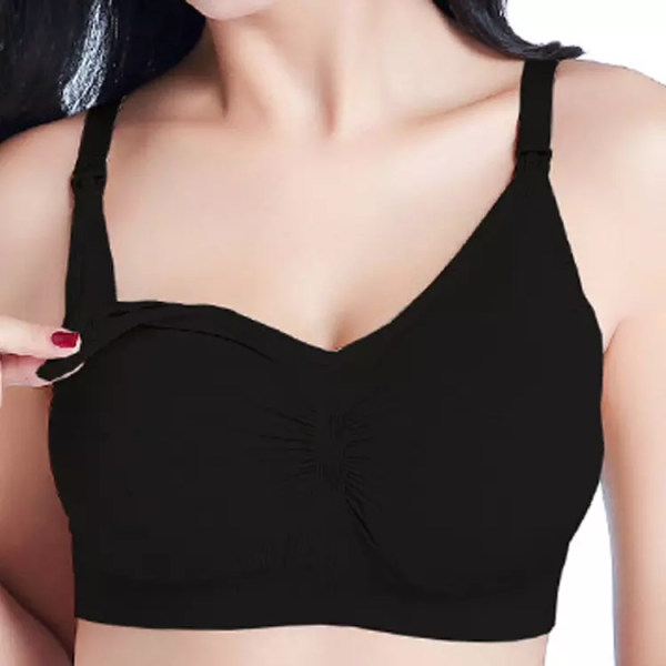 Hands free pumping bra-Black