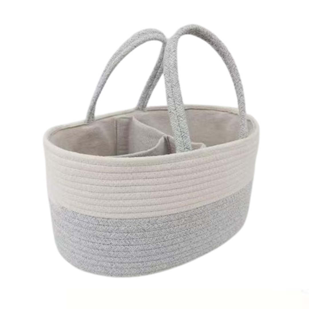 Diaper caddy Grey and white