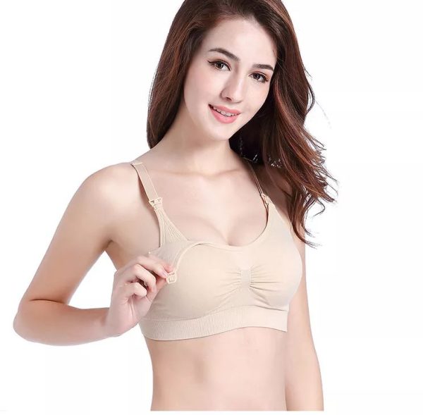 Hands free pumping bra Nude